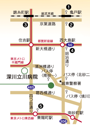 扇苑南砂の交通のご案内